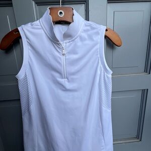 Ralph Lauren white‎ sleeveless golf polo quarter zip size xs